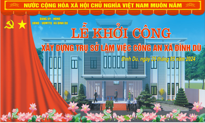 xã Đình Dù tổ chức xây dựng trụ sở làm việc Công an xã 